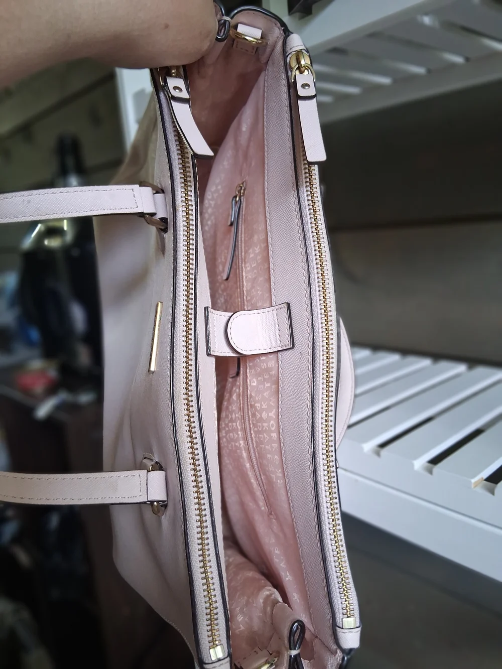 Kate Spade New York Blush Pink Saffiano Leather Tote Bag – Designer Handbag - Picture 4 of 14